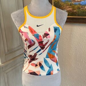 Nike Women's Abstract Tank Top with Yellow Trim